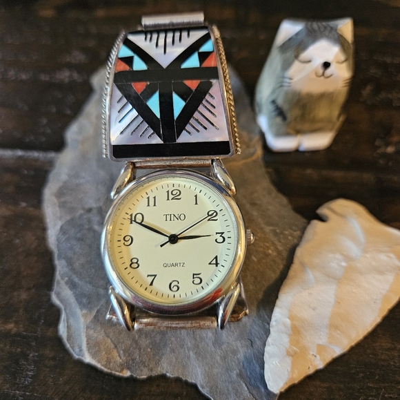Amazing Vintage Sterling Silver Zuni Watch - Picture 1 of 15